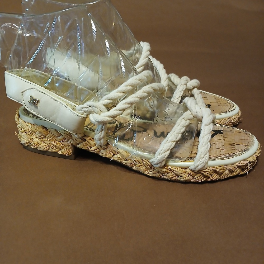 Sam Edelman Cristan Rope Sandals Beige Size 7 Summer Classy